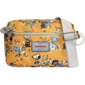Yellow Water-Resistant Oilcloth Crossbody Bag for Women, Compact & Stylish
